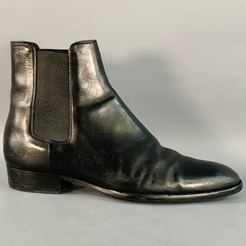 SAINT LAURENT Size 9 Black Leather Ankle Chelsea Boots