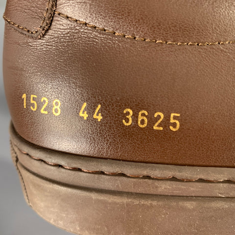 COMMON PROJECTS Size 11 Brown Leather Low Top Sneakers