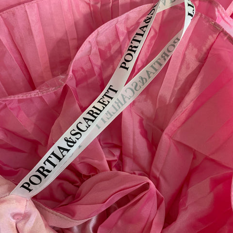PORTIA & SCARLETT Size XS Pink Polyester Ruffled Maxi Skirt
