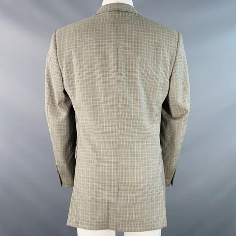 BURBERRY LONDON Size 38 Black Beige White Houndstooth Wool Sport Coat