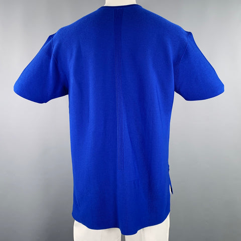 CFCL Size XL Blue Knit Polyester Blend Short Sleeve T-shirt