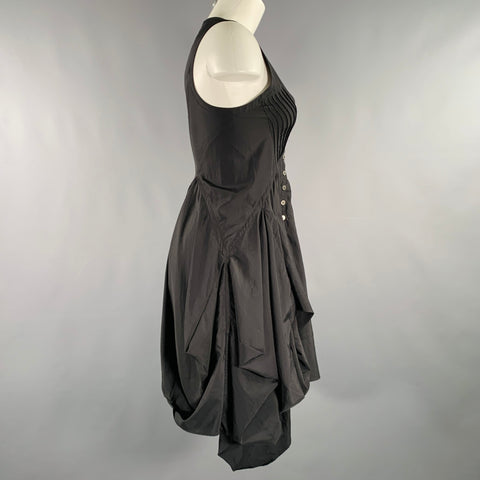 ALLSAINTS Size 4 Black Polyester Blend Asymmetrical Dress