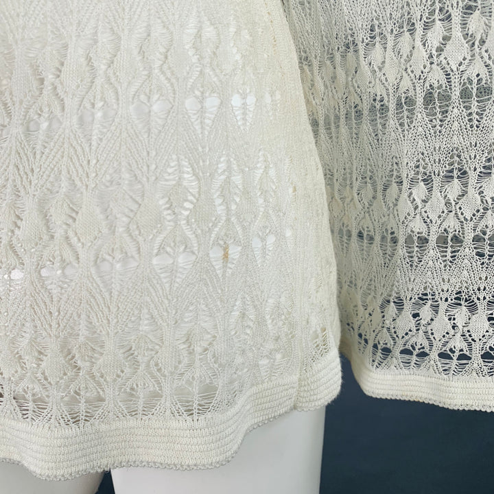 VINTAGE Size M Cream Lace Long Sleeve Casual Top
