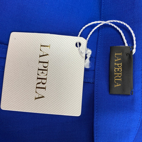LA PERLA Size 2 Blue Cobalt Virgin Wool Blend Narrow leg Dress Pants