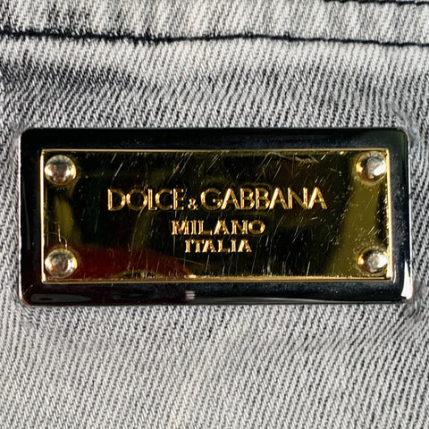 DOLCE & GABBANA Size 30 Grey Cotton Blend Twill Skinny Zip Fly Jeans