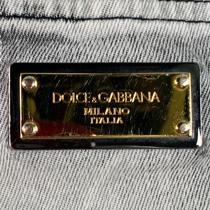 DOLCE & GABBANA Size 30 Grey Cotton Blend Twill Skinny Zip Fly Jeans