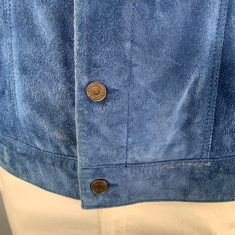 LEVI STRAUSS Size XXL Blue Suede Trucker Jacket