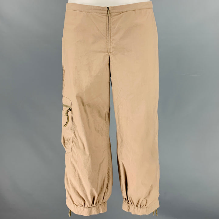 COP. COPAINE Size 6 Khaki Cotton Cropped Casual Pants