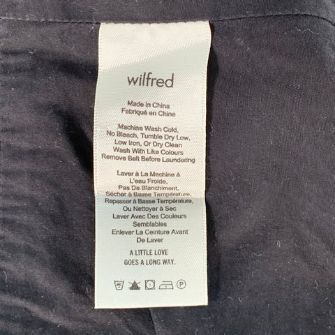 WILFRED Size M Black Cotton Twill Corset Zip Up Belt