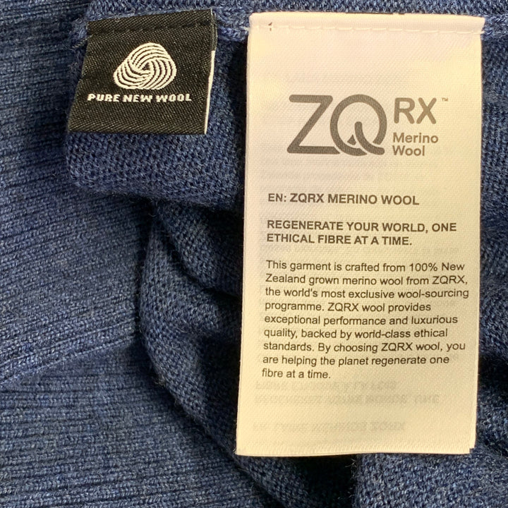 RODD & GUNN Size XL Blue Heather Knit Merino Wool Long Sleeve V-Neck Sweater