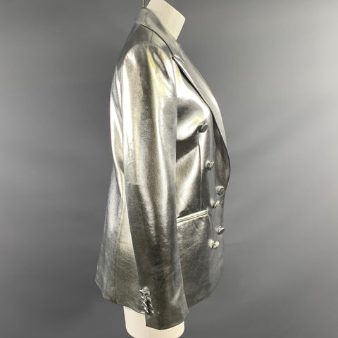 GIUSEPPE DI MORABITO Size XS Silver Polyester Spandex Jacket Blazer