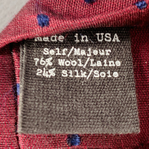 RAG & BONE Burgundy Navy Dots Wool Silk Tie