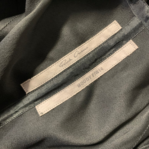 RICK OWENS Size 8 Black Acetate & Viscose V Neck Knee Length Dress