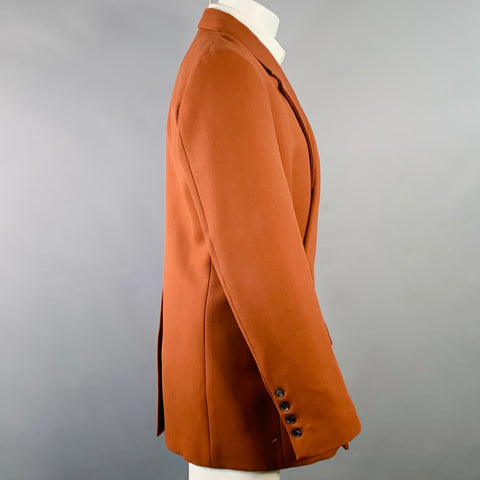 EGONLAB Size 40 Rust Brown Wool Hook Eye Notch Lapel Sport Coat