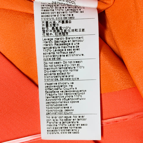 MSGM Size 6 Orange Wool Peak Lapel Jacket Blazer
