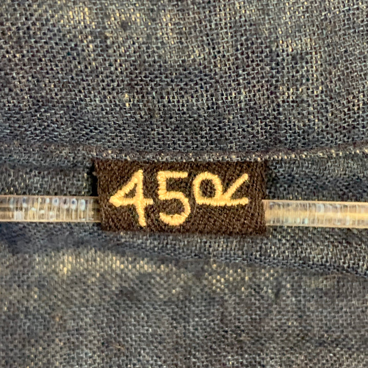 45rpm Size XL Indigo Blue Cotton One Pocket Long Sleeve Shirt