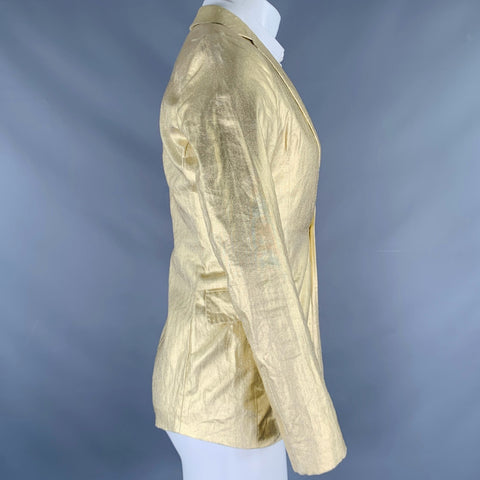ACNE STUDIOS Size 36 Gold Linen Single Button Sport Coat