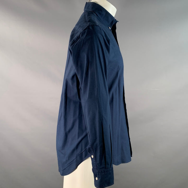 GITMAN BROS Size M Indigo Cotton One pocket Long Sleeve Shirt