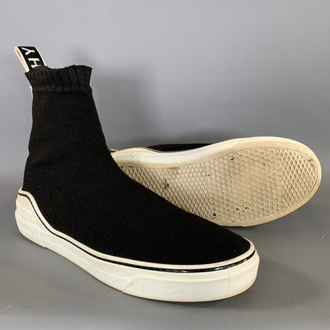 GIVENCHY Size 9 Black White Fabric Pull On Boots