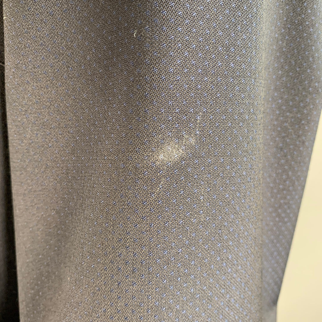 HUGO BOSS Size 42 Long Navy Blue Dots Virgin Wool Peak Lapel Sport Coat