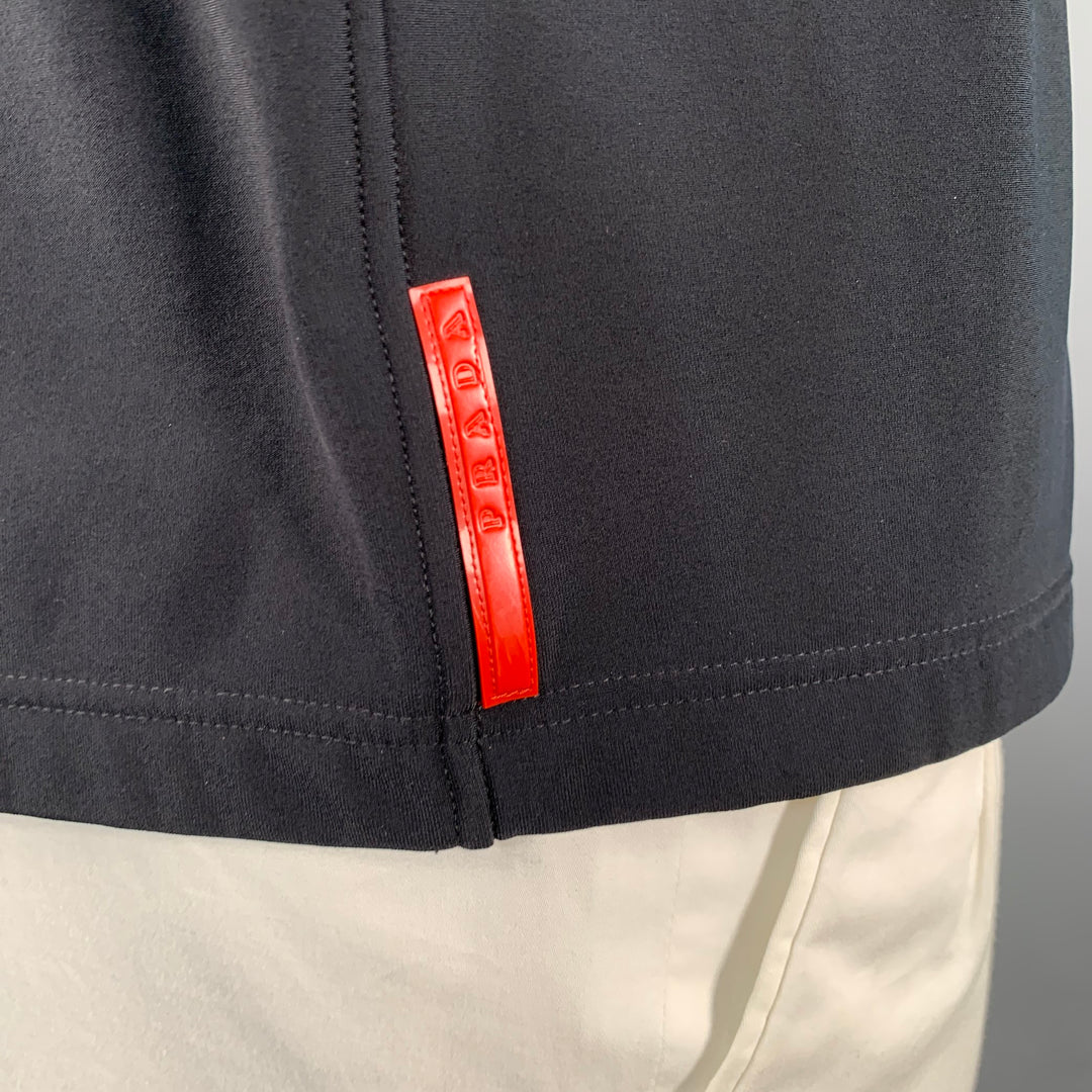 PRADA Size XXL Navy Nylon Blend One Pocket 1/4 Zip Pullover