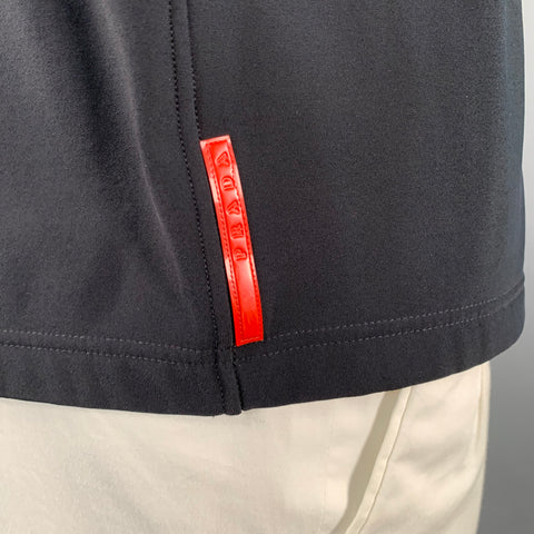 PRADA Size XXL Navy Nylon Blend One Pocket 1/4 Zip Pullover