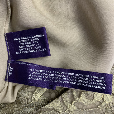 RALPH LAUREN Size 4 Gold Viscose Blend Camisole Dress Top