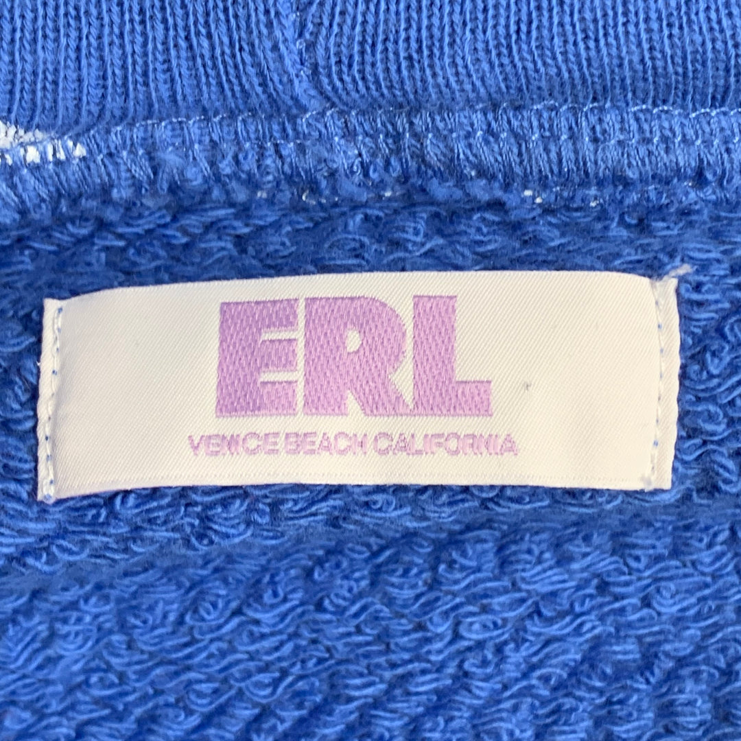 ERL Size XS Red White Blue Flag Cotton Cracked Effect Hooded Sweatshirt
