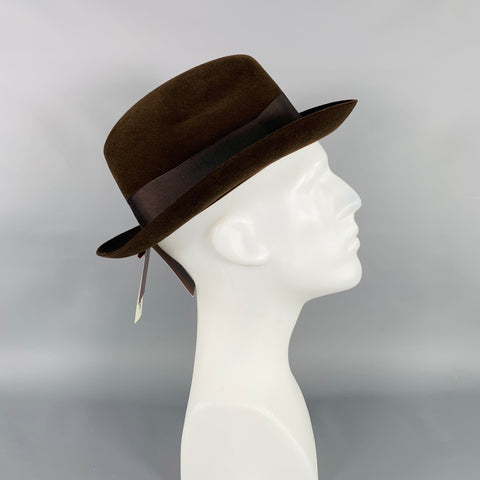 BILTMORE Size 56 Atlas Brown Felt Fedora Hat