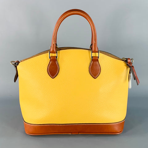 DOONEY BOURKE Brown Mustard Pebble Grain Leather Handbag