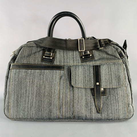 PAUL SMITH Grey Black Heather Canvas Crossbody Bag