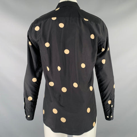 EQUIPMENT Size M Black Cream Polka Dot Button Up Long Sleeve Shirt