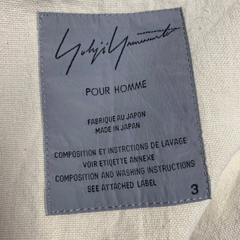 YOHJI YAMAMOTO Size L Beige Cotton Notch Lapel Suit