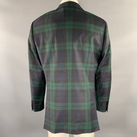 J.CREW Veste De Costume De Sport En Laine À Carreaux Vert Marine Taille 42 Regular