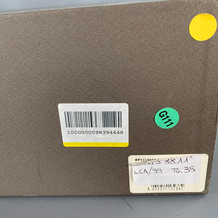 RICK OWENS Size 5 Black Lambskin Leather Open Toe Sock Wedge Boots