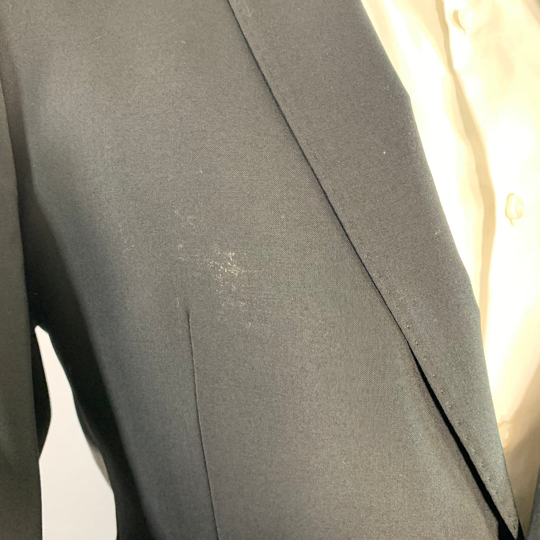 ROBERTO CAVALLI Size 38 Black Virgin Wool Notch Lapel Suit