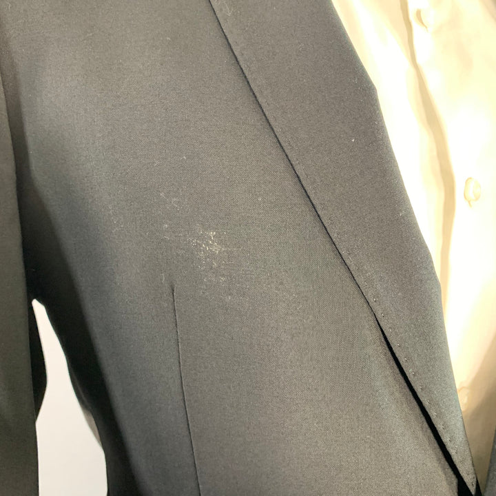 ROBERTO CAVALLI Size 38 Black Virgin Wool Notch Lapel Suit