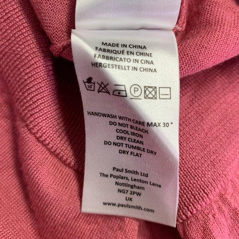PAUL SMITH Size XL Pink Merino Wool Crew Neck Pullover
