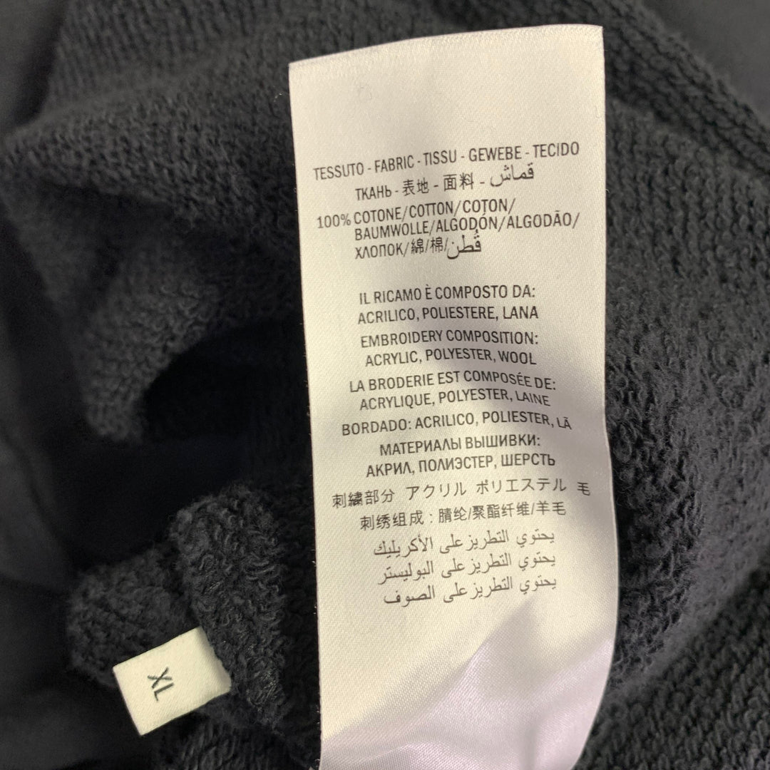 GUCCI Size XL Guccify Wolf Black Red White Applique Cotton Hooded Sweatshirt