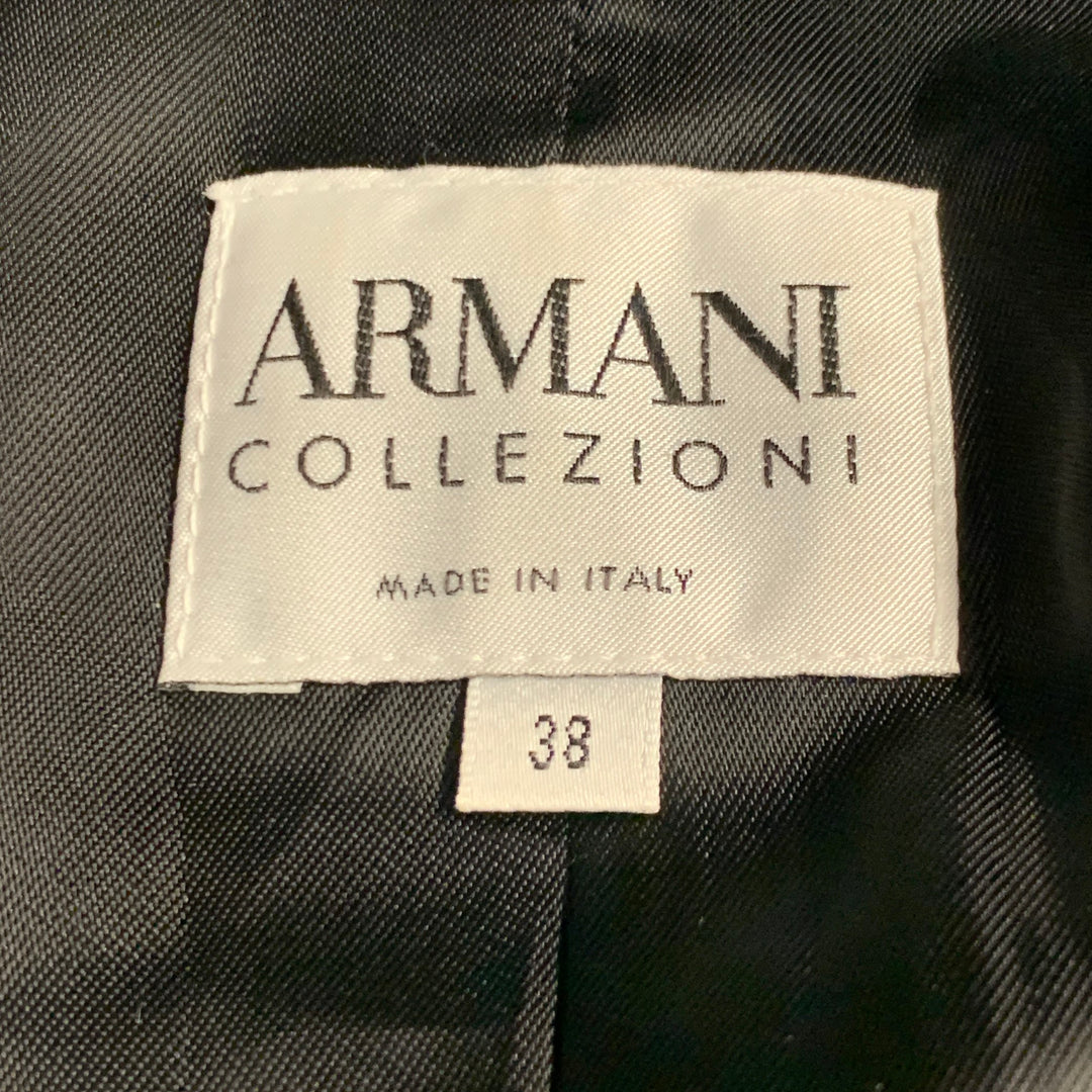 ARMANI COLLEZIONI Size 2 Black Acetate Silk Jacket Blazer