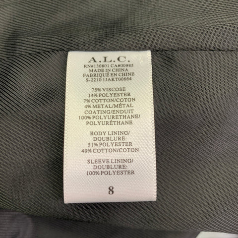 A.L.C. Taille M Veste blazer métallisée en mélange de viscose argenté