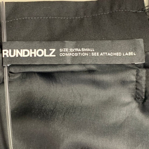 RUNDHOLZ Size XS Black Virgin Wool Distressed Layered Open Back Blazer
