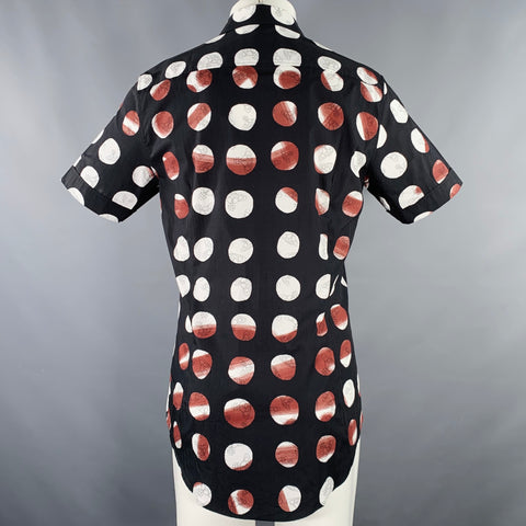 VIVIENNE WESTWOOD Size S Black White Brown Print Cotton Short Sleeve Shirt