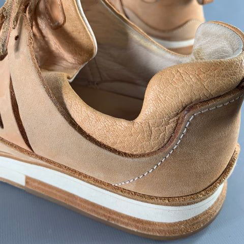 HENDER SCHEME Size 12 MIP-12 Beige Natural Leather Lace-Up Sneakers