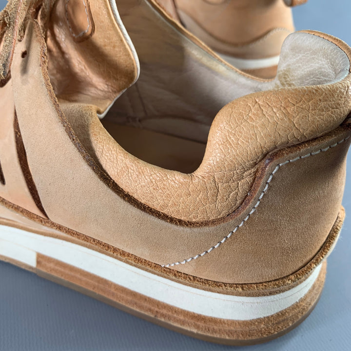 HENDER SCHEME Size 12 MIP-12 Beige Natural Leather Lace-Up Sneakers