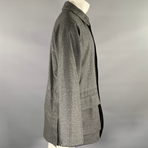 MARIO VALENTE Size 36 Grey Wool Hidden Placket Coat