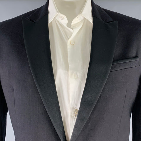 JUST CAVALLI Smoking simple boutonnage en mélange de coton noir Taille 46
