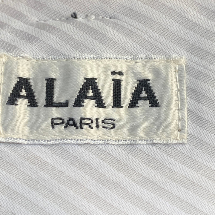 ALAIA Size 12 Black Cupro Wool Blend Pleated Tapered Button Fly Dress Pants