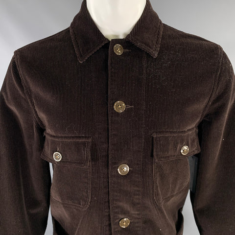 WALLACE & BARNES Size S Brown Corduroy Cotton Fisherman Coat