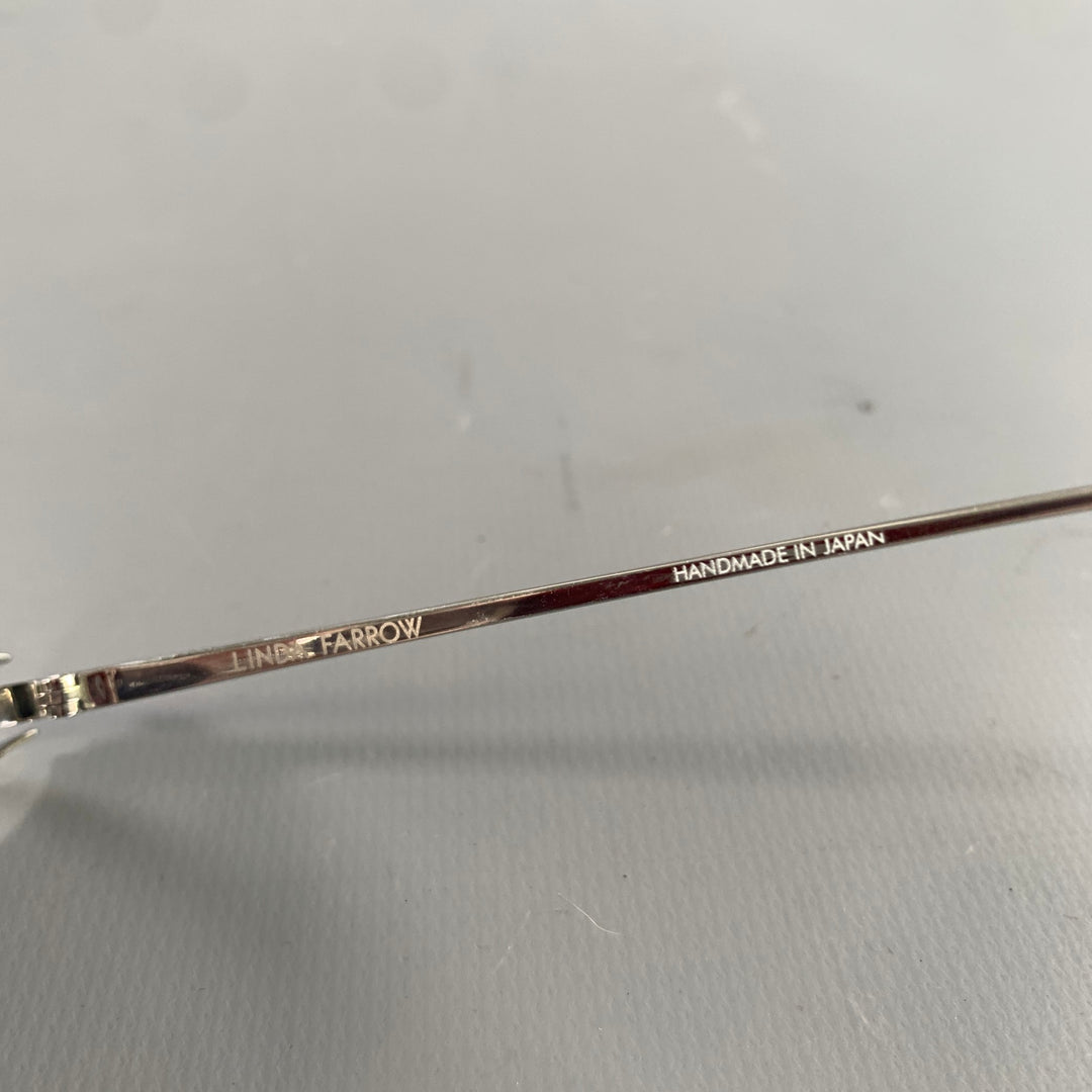 LINDA FARROW Silver Black Solid Sunglasses